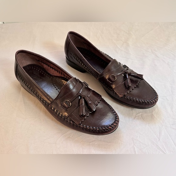 Bass Weejuns Tassel Loafers Burgundy Leather Kiltie Moc Toe Men’s 10 M main image 8